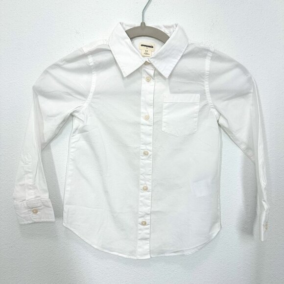 J. Crew Factory Girls' White cotton-blend button-up shirt Size 6/7 School NWT - Picture 1 of 5